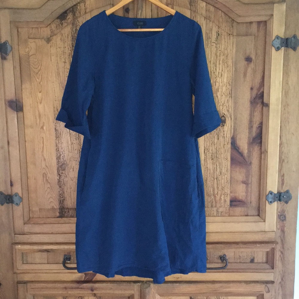 COS Blue Cotton Dress Sz 10
